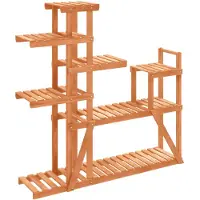 vidaXL Support à fleurs 110x25x111 cm bois massif de sapin