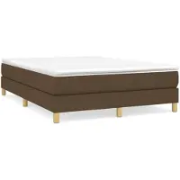 vidaXL Lit boxspring avec matelas Marron foncé 140x200 cm Tissu