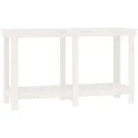 vidaXL Établi blanc 140x50x80 cm pin massif