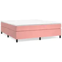 vidaXL Lit boxspring avec matelas rose 200x200 cm velours