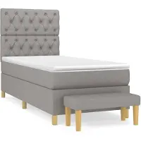 vidaXL Lit boxspring avec matelas gris clair 80x200 cm Tissu