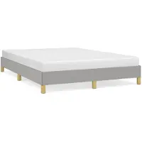 vidaXL Cadre de lit sans matelas gris clair 140x190 cm Tissu