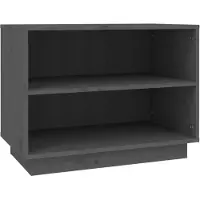 vidaXL Armoire à chaussures Gris 60x34x45 cm Bois de pin massif