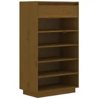 vidaXL Armoire à chaussures Marron miel 60x34x105cm Bois de pin massif