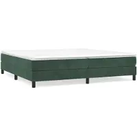 vidaXL Sommier boxspring vert foncé 200x200 cm velours