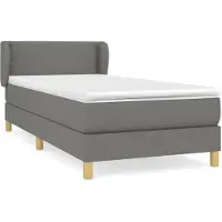 vidaXL Lit boxspring avec matelas gris foncé 80x200 cm Tissu