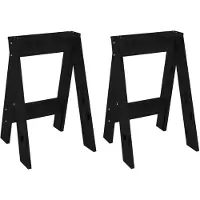 vidaXL Tabouret 2 pièces noir 40x40x60 cm pin massif