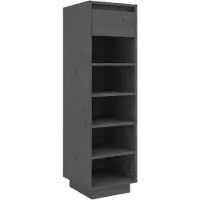 vidaXL Armoire à chaussures gris 30x34x105 cm bois de pin massif
