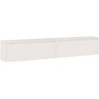 vidaXL Armoires murales 2 pcs Blanc 100x30x35 cm Bois de pin massif