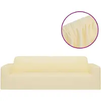 vidaXL Housse extensible de canapé 3 places Crème Jersey de polyester