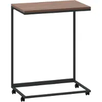 vidaXL Table d'appoint avec roulettes Noir 55x35x70 cm Bois composite
