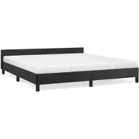 vidaXL Cadre de lit avec tête de lit sans matelas noir 180x200 cm