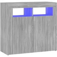 vidaXL Sideboard avec éclairage LED gris Sonoma 80x35x75 cm
