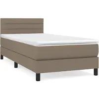 vidaXL Lit Boxspring avec matelas Taupe 80x200 cm Tissu