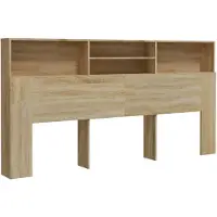 vidaXL Tête de lit avec étagères Chêne Sonoma 200x19x103,5 cm