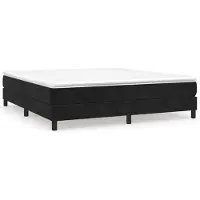 vidaXL Lit boxspring avec matelas noir 180x200 cm velours