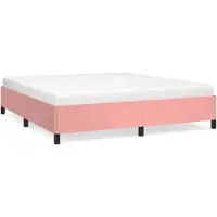 vidaXL Sommier rose 160x200 cm velours