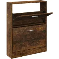 vidaXL Armoire à chaussures Chêne fumé 59x17x81 cm Bois d'ingénierie