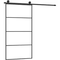 vidaXL Porte coulissante avec ferrure 102,5x205 cm Verre ESG & aluminium