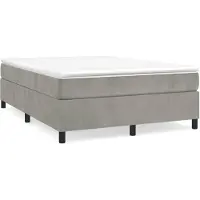 vidaXL Lit boxspring avec matelas gris clair 140x190 cm velours