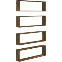 vidaXL Étagères murales cubiques 4 pcs Chêne fumé 100x15x30 cm