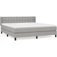 vidaXL Lit boxspring avec matelas gris clair 160x200 cm Tissu