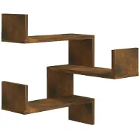 vidaXL Étagère d'angle murale Chêne fumé 40x40x50 cm Bois d'ingénierie