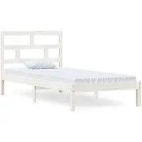 vidaXL Lit en bois massif pin blanc 90x200 cm