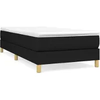 vidaXL Lit boxspring avec matelas noir 80x200 cm tissu