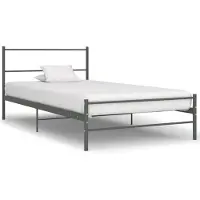 vidaXL Cadre de lit sans matelas gris métal 90x200 cm
