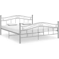 vidaXL lit gris métal 200x200 cm