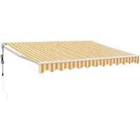 vidaXL Store électrique à manivelle jaune et blanc 3x2,5 m