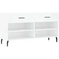 vidaXL Banc à chaussures blanc 102x35x55 cm bois d'ingénierie