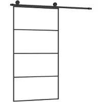 vidaXL Porte coulissante avec ferrure 102,5x205 cm Verre ESG & aluminium