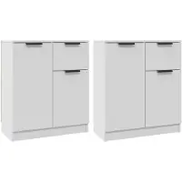 vidaXL Sideboards 2 pcs. Blanc 60x30x70 cm Bois composite
