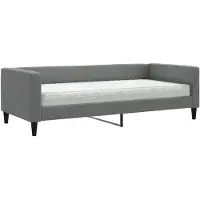 vidaXL Lit de jour avec matelas gris foncé 90x190 cm Tissu