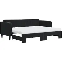 vidaXL Lit de jour extensible avec matelas noir 80x200 cm velours