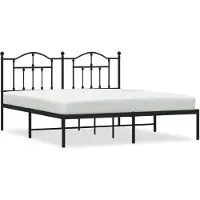 vidaXL Cadre de lit avec tête de lit en métal noir 180x200 cm