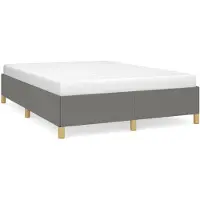 vidaXL Cadre de lit sans matelas gris foncé 140x190 cm Tissu