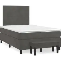 vidaXL Lit boxspring avec matelas gris foncé 120x200 cm velours