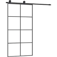 vidaXL Porte coulissante avec ferrure 102,5x205 cm Verre ESG & aluminium