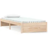 vidaXL Lit en bois massif sans matelas 75x190 cm