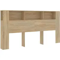 vidaXL Tête de lit avec étagères Chêne Sonoma 200x18,5x104,5 cm