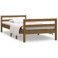 vidaXL Lit en bois massif pin brun miel 75x190 cm