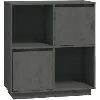 vidaXL Sideboard Gris 74x35x80 cm Pin massif
