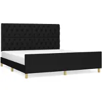 vidaXL Cadre de lit sans matelas noir 160x200 cm Tissu