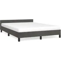 vidaXL Cadre de lit sans matelas gris foncé 140x190 cm velours