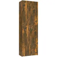 vidaXL Armoire de bureau Chêne fumé 60x32x190 cm Bois d'ingénierie