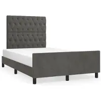 vidaXL Cadre de lit sans matelas gris foncé 120x200 cm velours