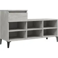 vidaXL Armoire à chaussures Gris béton 102x36x60 cm Bois d'ingénierie
